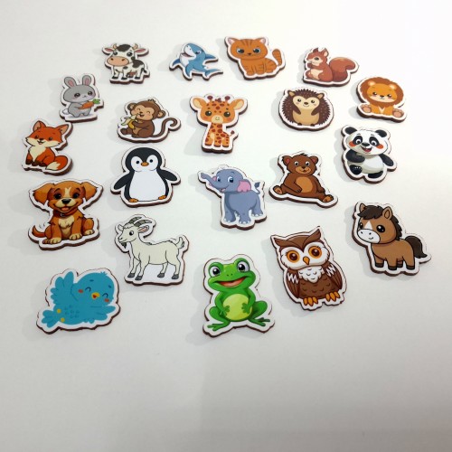 Manyetik Hayvanlar 20 Parça Eğitici Magnet Seti